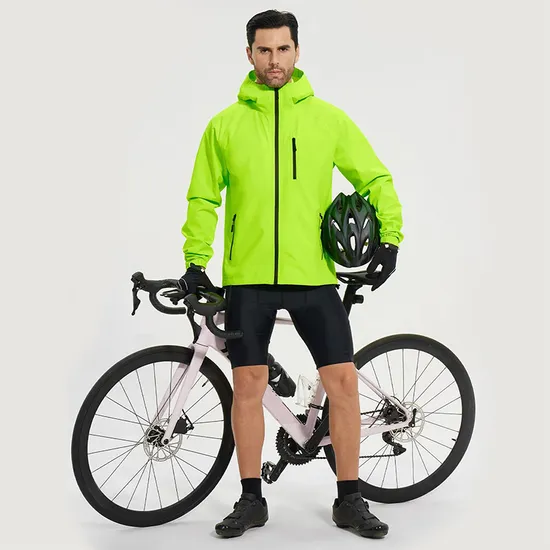 Mens Hooded Waterproof Raincoat Windproof Rain Jacket