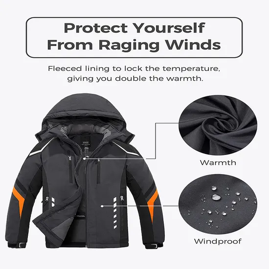 Men's Warm Water Resistant Insulated Windproof Winter Snow Coat Snowboarding Ski Jacket