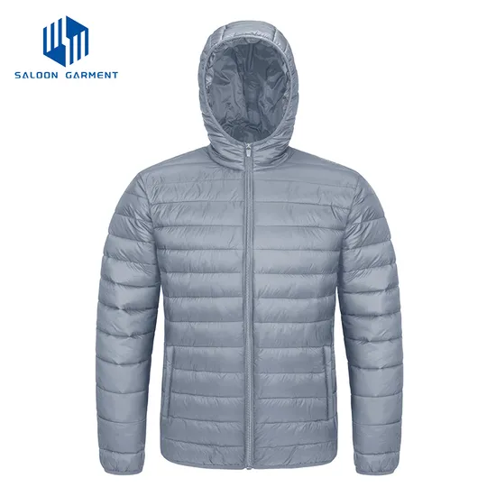 Mens Windproof Water Resistant Hooded Puffer Down Jacket Winter