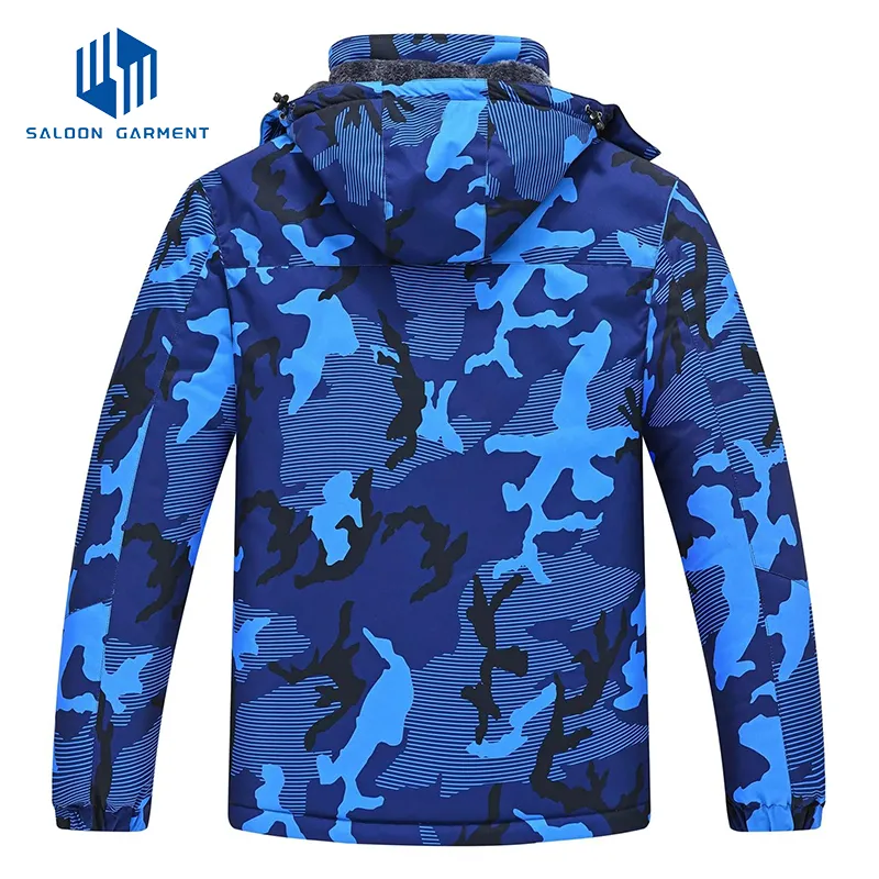 Men's Snow Waterproof Detachable Hood Windproof Fleece Parka Winter Coat Ski Jacket
