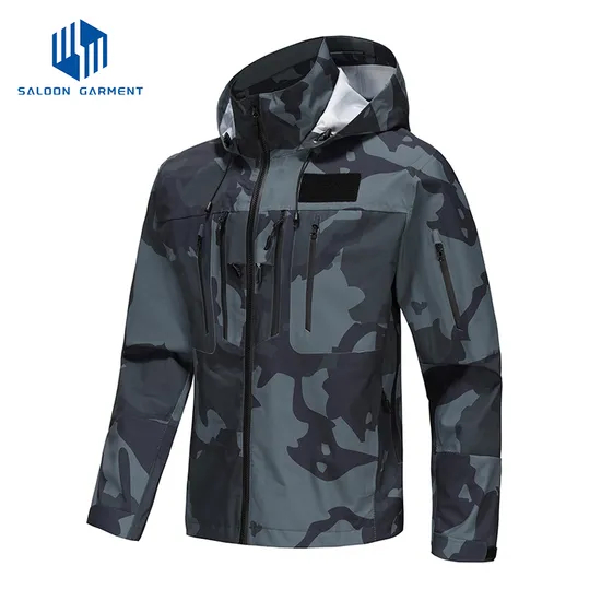 Men's Outdoor Sports Raincoat Breathable Waterproof 2.5 Layer Fabric for Fishing Jacket