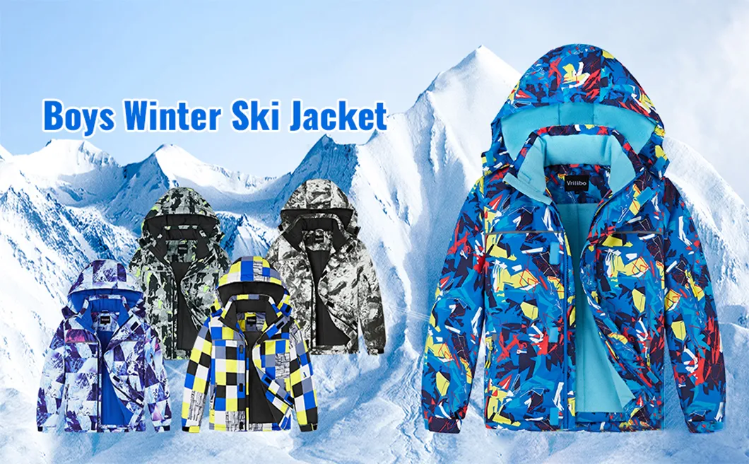 Kid's Winter Snow Coat Windproof Fleece Lined Waterproof Outdoor Snowboarding Ski Jacket