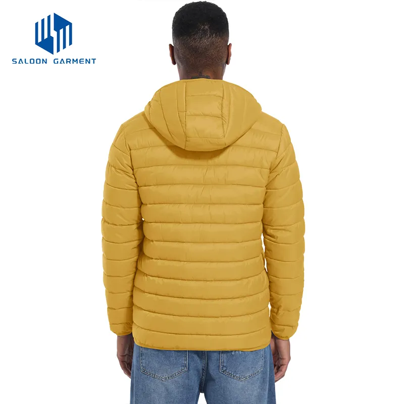 Packable Lightweight Outerwear Windbreaker Puffer Coat Padded Jacket for Men
