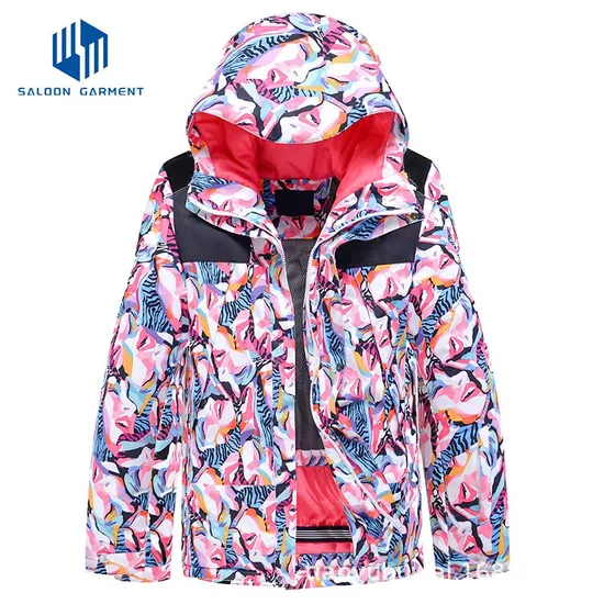 High Level Custom Winter Hoody Waterproof Snow Snowboard Women Warm Ski Jacket