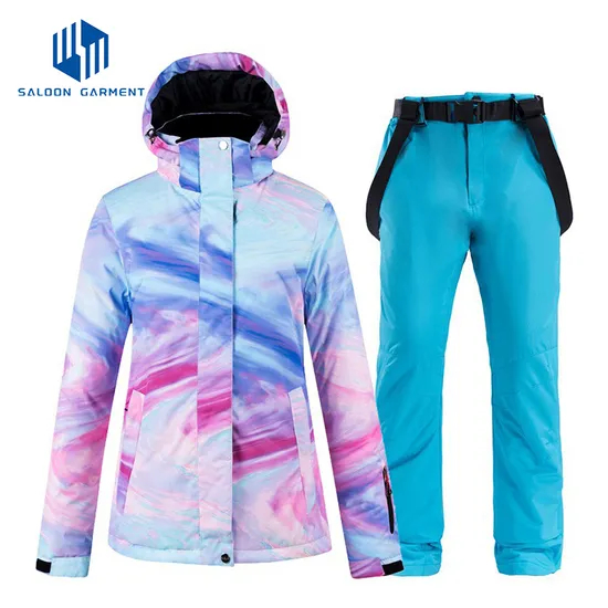 Women Winter Outdoor Waterproof Breathable Ski Snowboarding Snow Suit