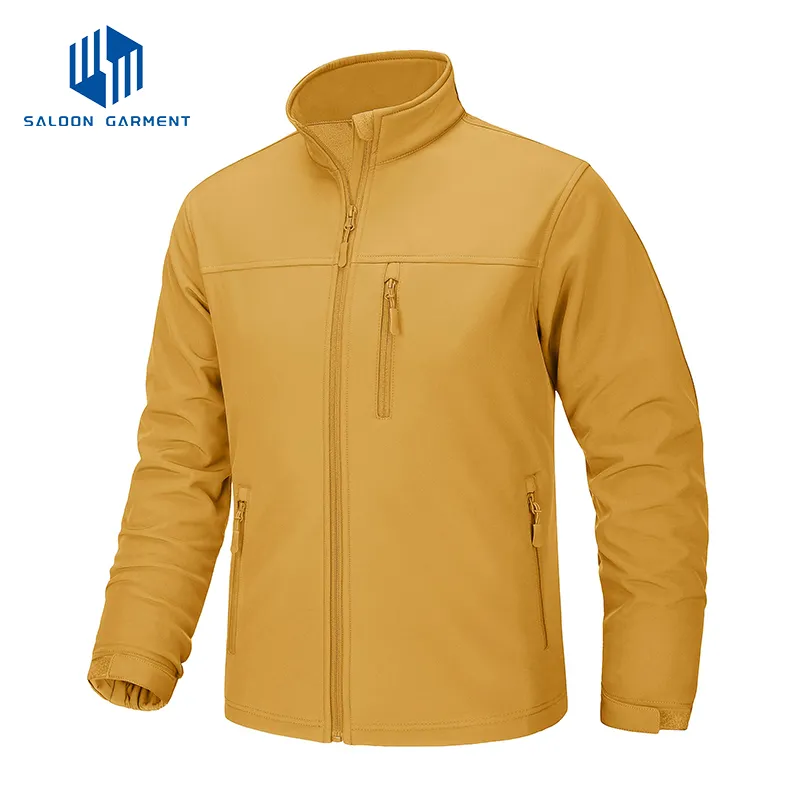 Men's Water Resistant Fleece Lined Hiking Training Coat Tactical Softshell Jacket