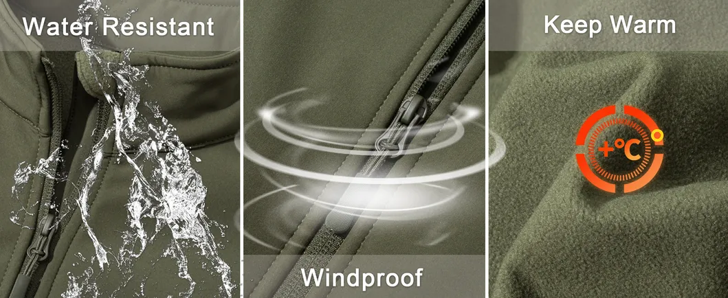Men's Water Resistant Windbreaker Soft Shell Softshell Jacket