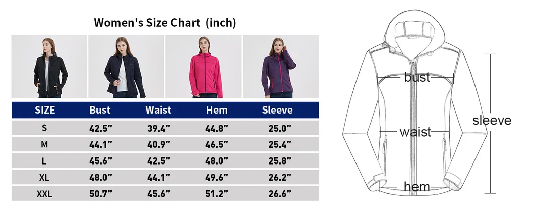 Women's Winter Outdoor Coats Water Resistant Warm Fleece Raincoats Tactical Softshell Jacket
