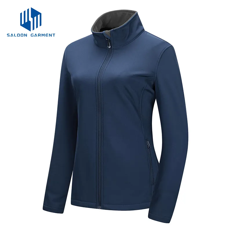 Wholesale Women's Custom Embroidery Logo Waterproof Polyester Coats Windbreaker Softshell Jackets