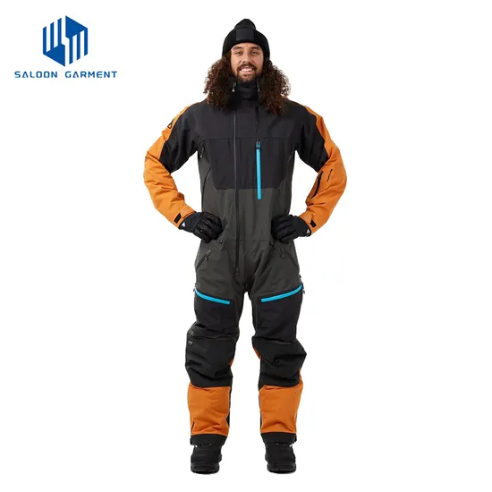 Men's Barrier Waterproof Ice Insulated One Piece Snow Suit for Snowmobile