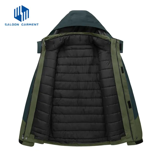 Men's Mountain Waterproof Windproof Rain Winter Warm Hooded Coat 3-in-1 Ski Jacket