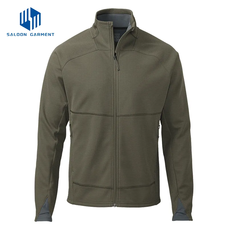 Cheap Price Custom Men Winter Fleece Stand Collar Outwear Casual Solid Color Jacket