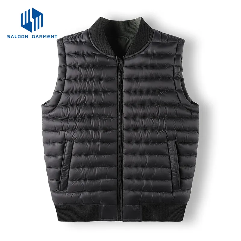 Custom Logo OEM Men's Winter Coat Nylon Casual Fashion Outdoor Windbreaker Insulated Quilted Vest