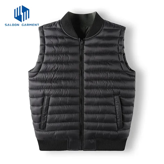 Custom Logo OEM Men's Winter Coat Nylon Casual Fashion Outdoor Windbreaker Insulated Quilted Vest