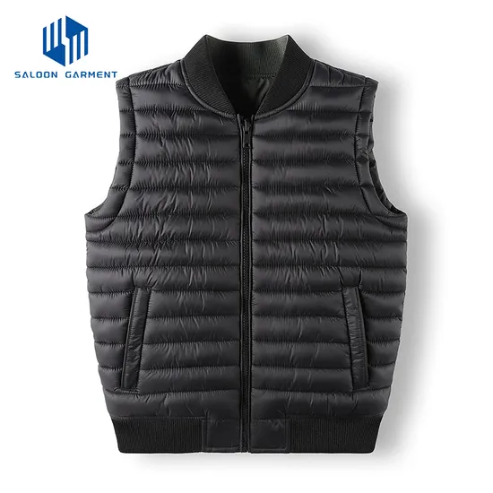 Custom Logo OEM Men's Winter Coat Nylon Casual Fashion Outdoor Windbreaker Insulated Quilted Vest