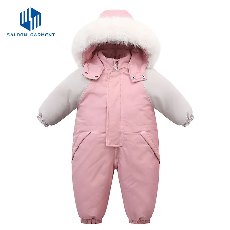 Unisex Kids Winter Outwear Jumpsuit Newborn Baby Clothes Heavy Fleece One-Piece Rompers with Zipper Closure Ski Snowsuit