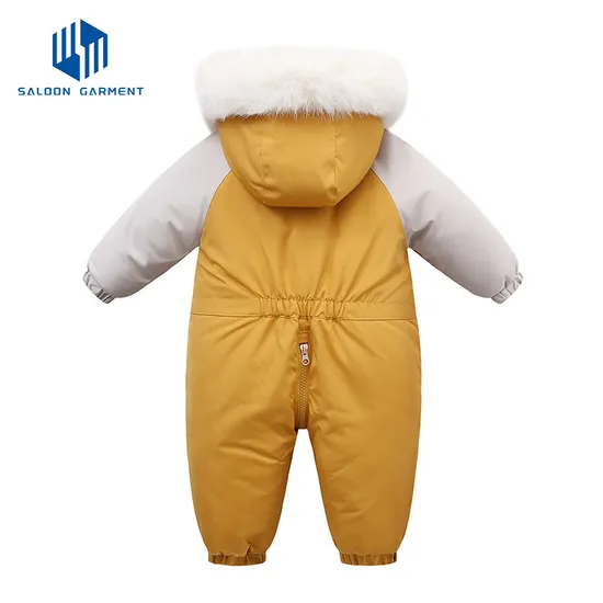 Unisex Kids Winter Outwear Jumpsuit Newborn Baby Clothes Heavy Fleece One-Piece Rompers with Zipper Closure Ski Snowsuit