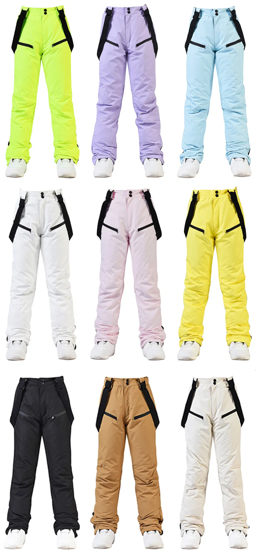 Custom Brand Logo Winter Ski Trousers Waterproof Windproof Thermal Breathable Snowboard Pants