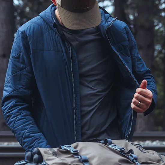 Factory Wholesale Men's Winter Puffy Quilted Jacket