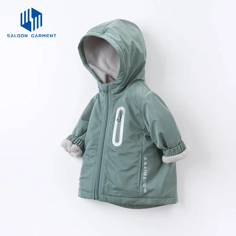 Fashion Kids Thick Winter Coats Hooded Outerwear Quilted Fleece Lined Jacket