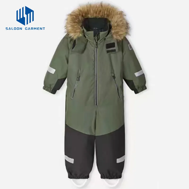 Children Custom Manufacturers Clothing Baby Snow Suit Outdoor Overall Ski Wear Kids Waterproof Jumpsuit One-Piece Boys Ski Suit