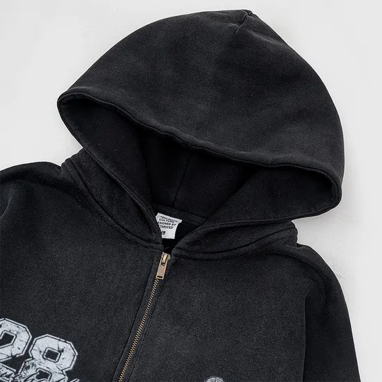 High Quality Custom Embroidery Logo Outwear Solid Pattern Pullover Woven Hoodie