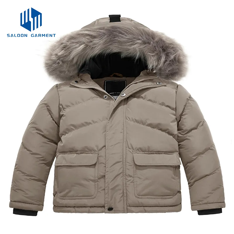 Wholesale Bomber Style Parka Boy's Outdoor Winter Coat Warm Insulated Padded Jackets