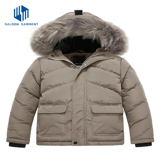 Wholesale Bomber Style Parka Boy's Outdoor Winter Coat Warm Insulated Padded Jackets