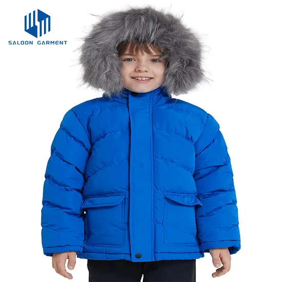 Custom Boy's Winter Casual Padded Coats Warm Insulated Quilted Jacket