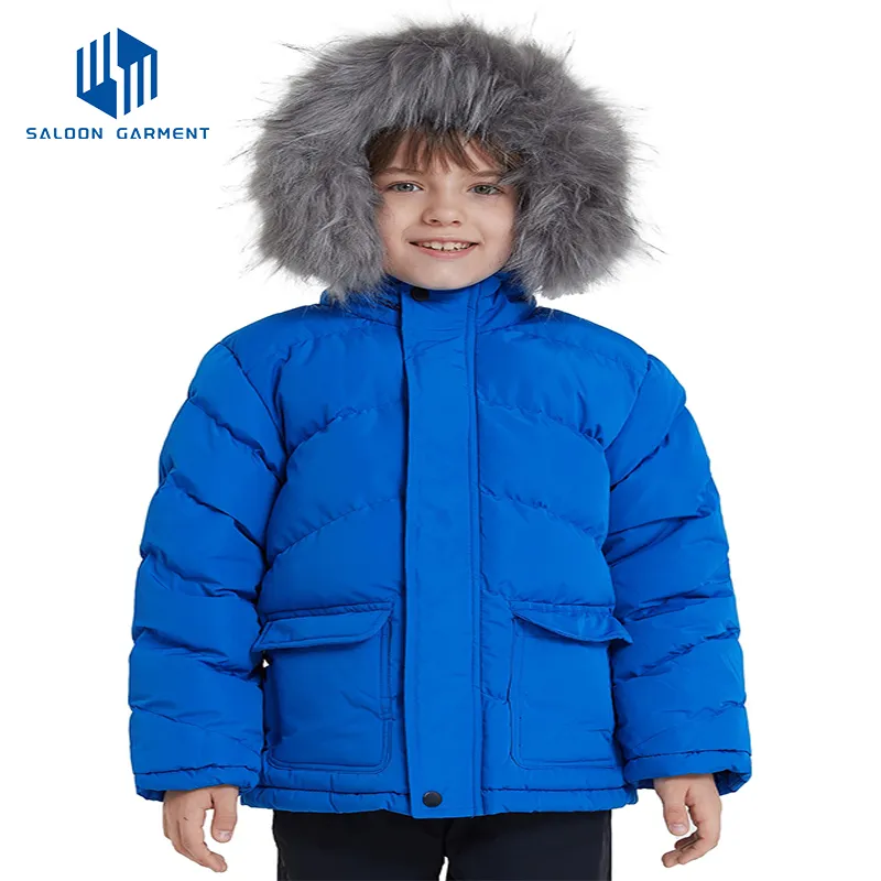 Custom Boy's Winter Casual Padded Coats Warm Insulated Quilted Jacket