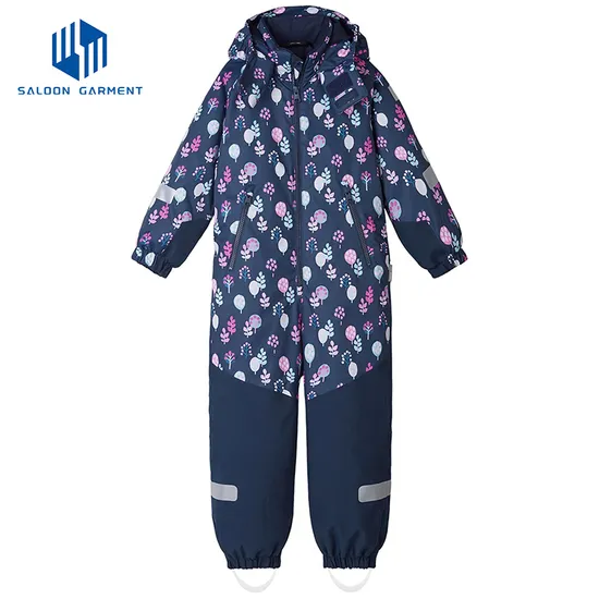 Outdoor Kid Ski Suit One Piece Ski Suit Snowboard Jackets Winter Clothing Thickened Warm Kids Ski Suit Coat Waterproof Hooded