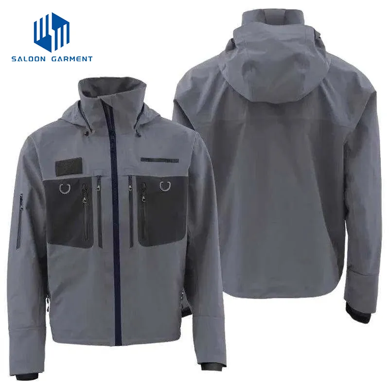 High Quality Men Outdoor Sport Equipment Wading 3 Layer Fabric for Hiking Camping Fishing Jacket