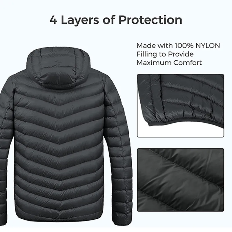 Wholesale Custom Logo Mens Winter Waterproof Quilted Padded Jacket
