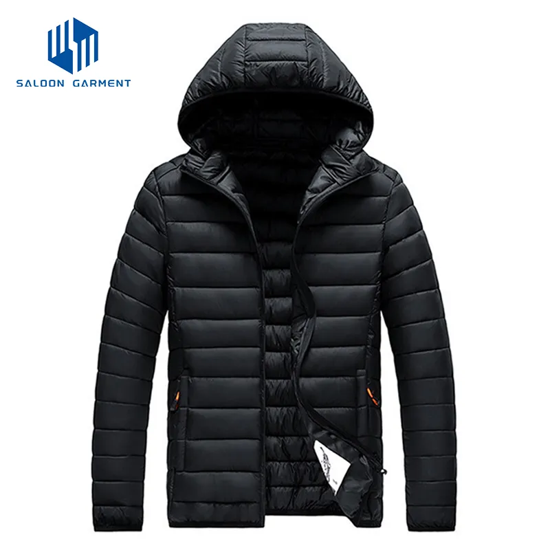 Custom Logo Men' S Nylon Lightweight Water Resistant Winter Padded Coat Puffer Quilted Jacket