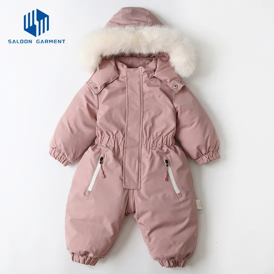 Children's One Piece Padded Cotton Coat Baby Ski Suit One Piece Outerwear Kids Winter Clothes
