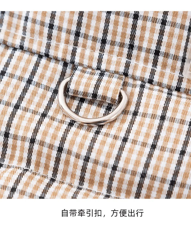 Autumn and Winter Plaid Warm Cotton Jacket for Pet Dogs