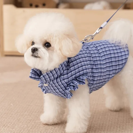 Autumn and Winter Plaid Warm Cotton Jacket for Pet Dogs