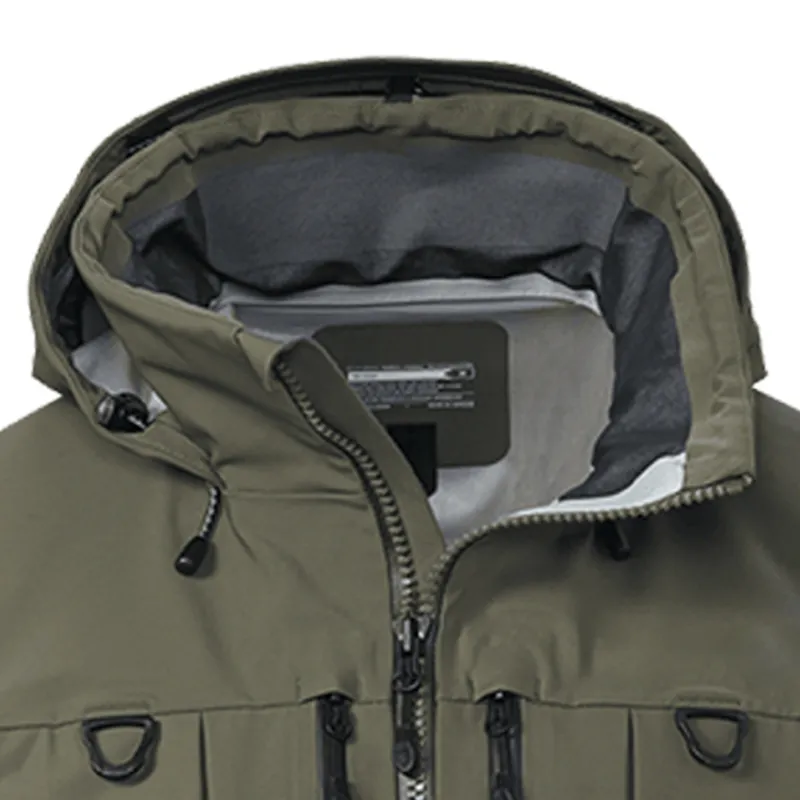 Customized Men's Warm Breathable Waterproof Fishing Wading 3 Layer Fabric Jacket