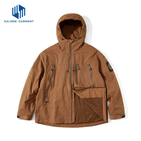 Custom Logo Outdoor Men Hiking Windbreaker Waterproof Work Jacket Casual Sports Hooded Coat Softshell Jacket