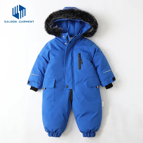 OEM Wholesale Winter Clothes Romper Snowsuit Snow Wear Coats Baby Girls Boys Warm Cotton Hooded Jumpsuit