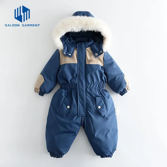 Winter Popular Fashion Waterproof Snowsuit Toddler Kids Ski Jackets Coat with Hooded