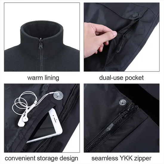 Men's Winter Snow Coat Waterproof Warm Windproof Hooded Snowboarding 3-in-1 Ski Jacket