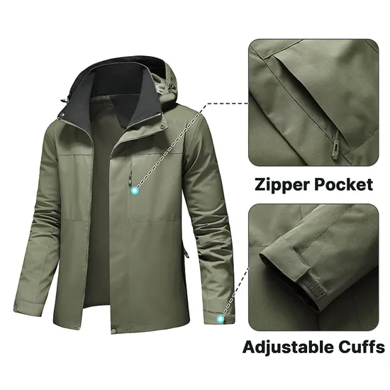 Men's Windbreaker Lightweight Waterproof Raincoat Rain Jacket for Outdoor Hiking
