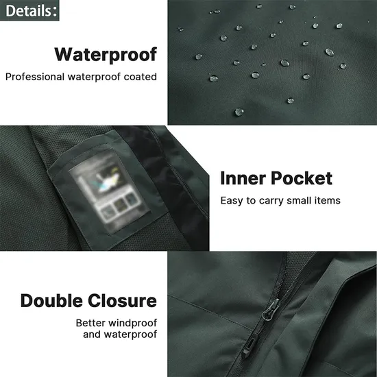 Outdoor Men's Lightweight Waterproof Windbreaker Hooded Softshell Raincoat Rain Jacket