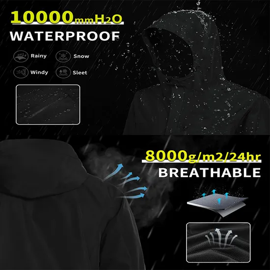 Custom Men's Polyester Outdoor Reflective Waterproof Windbreaker Jacket