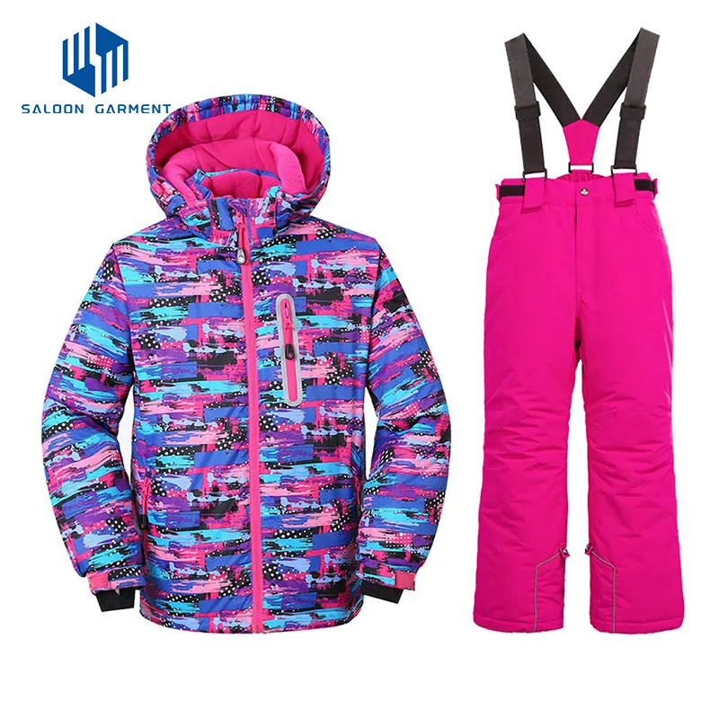 Girl's Outdoor Fashion Clothing Waterproof Down Windbreaker Rain Ski Jacket Snow Suit