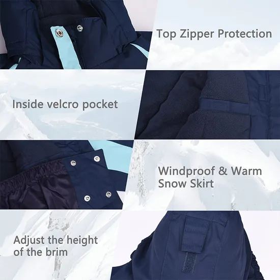 Kid's Waterproof Winter Coat Girl's Fleece Snowboarding Ski Jacket