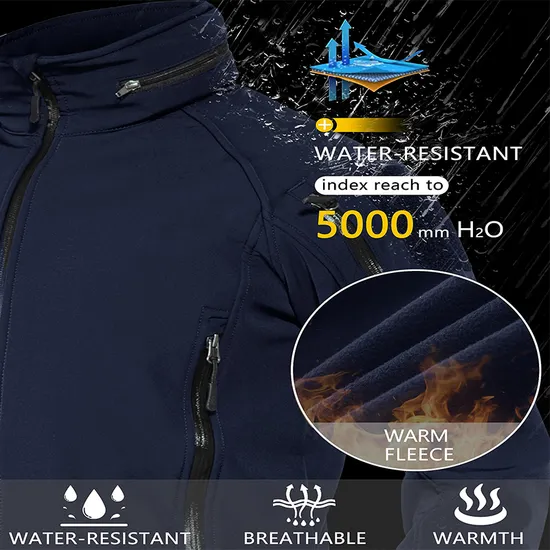 Men's Lightweight Windproof Water Repellent Hooded Softshell Jacket for Running Travel Hiking