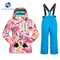 Girl's Winter Sports Wear Rain Garment Ski Clothes Jumpsuit Snowsuit