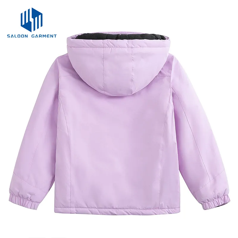 Girl's Waterproof Warm Winter Outer Wear Fleece Hooded Ski Jacket